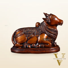 Pure Brass Vintage Nandi Statue – Chola brown Finish 12.6 inch