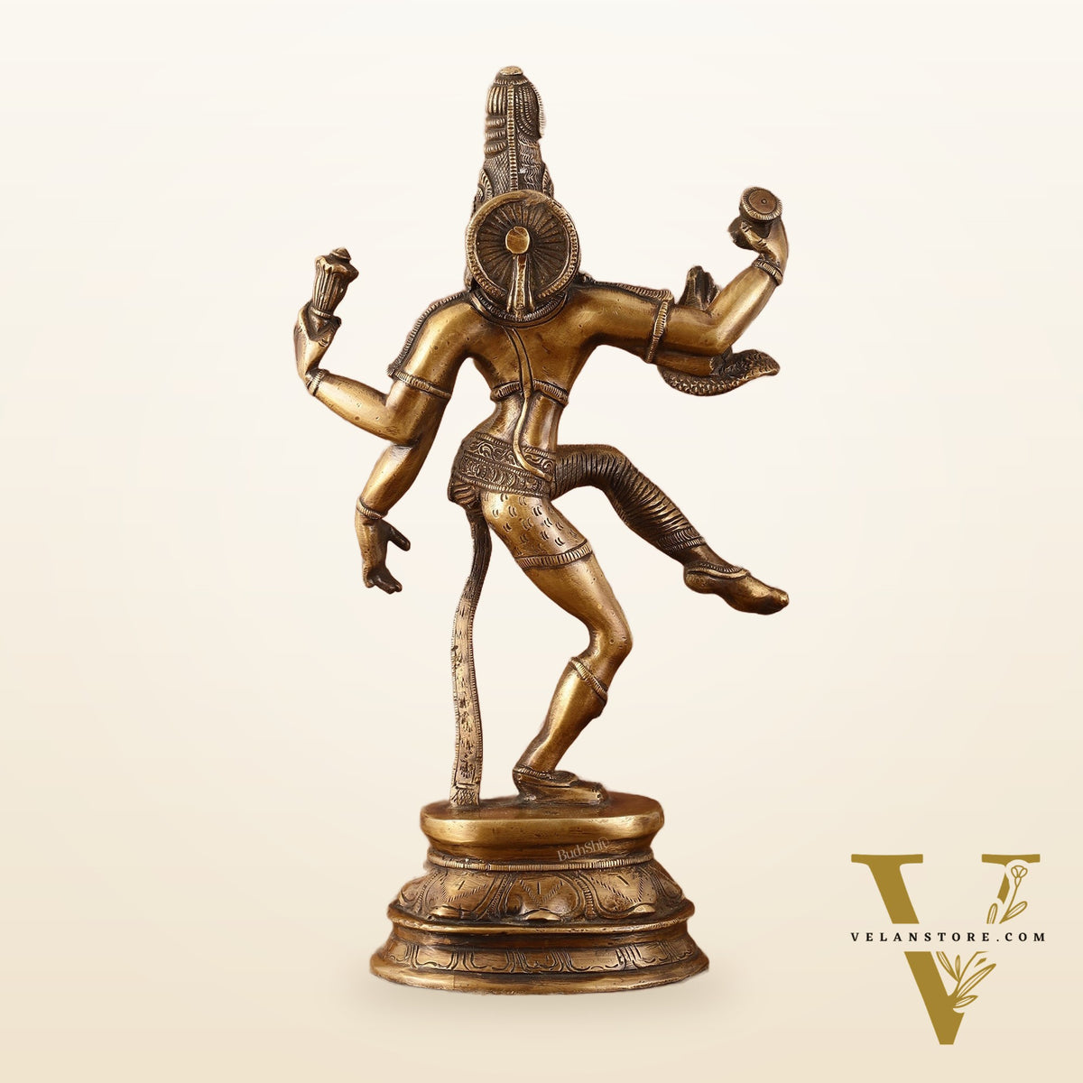 Pure Brass Vintage Tone Dancing Ardhanarishwara Idol - 15"