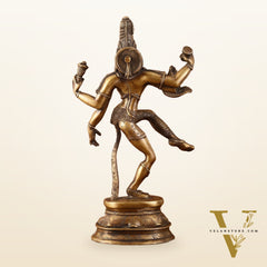 Pure Brass Vintage Tone Dancing Ardhanarishwara Idol - 15"