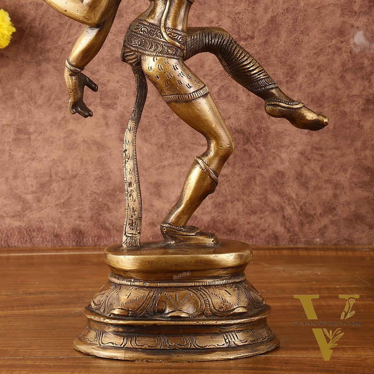 Pure Brass Vintage Tone Dancing Ardhanarishwara Idol - 15"