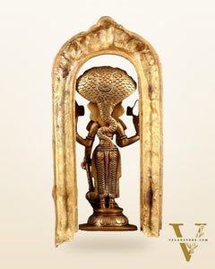 Pure Brass Vishnu with Sheshanaag & Prabhavali Arch 12 inch