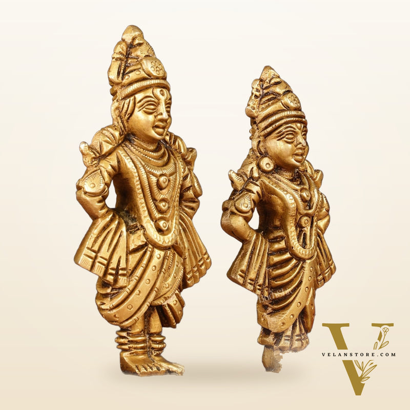 Pure Brass Vitthal Rukmani Idol 5"
