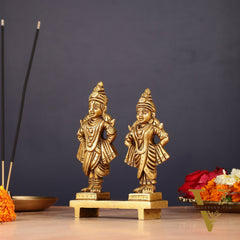 Pure Brass Vitthal Rukmani Idol 5"
