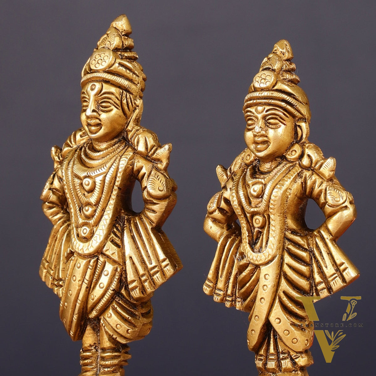 Pure Brass Vitthal Rukmani Idol 5"
