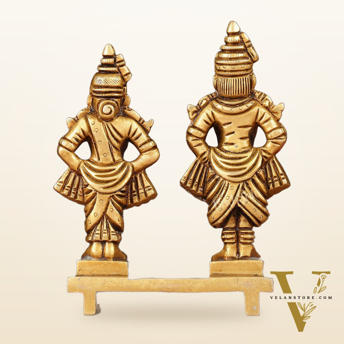 Pure Brass Vitthal Rukmani Idol 5"