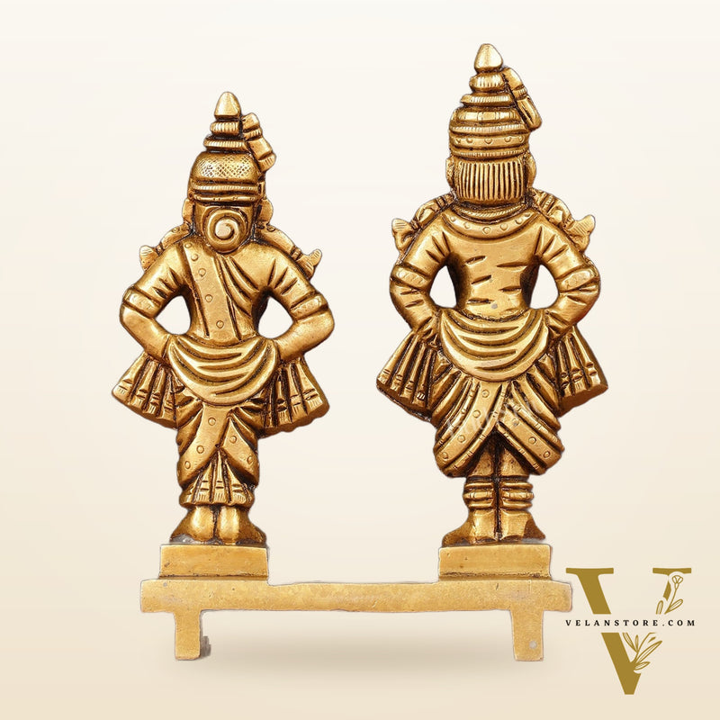 Pure Brass Vitthal Rukmani Idol 5"