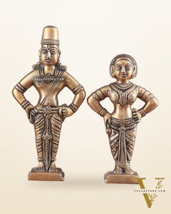 Pure Brass Vitthal Rukmini (Pandurangan Ruckhmai) Idol Pair 7"