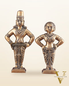 Pure Brass Vitthal Rukmini (Pandurangan Ruckhmai) Idol Pair 7"