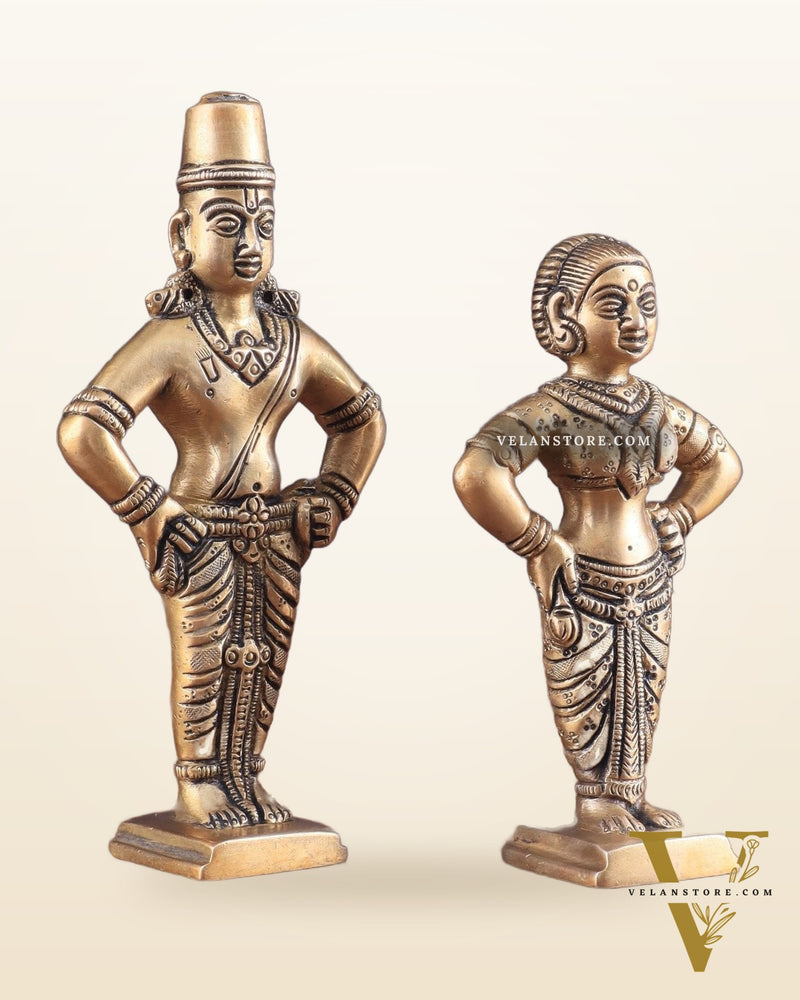 Pure Brass Vitthal Rukmini (Pandurangan Ruckhmai) Idol Pair 7"