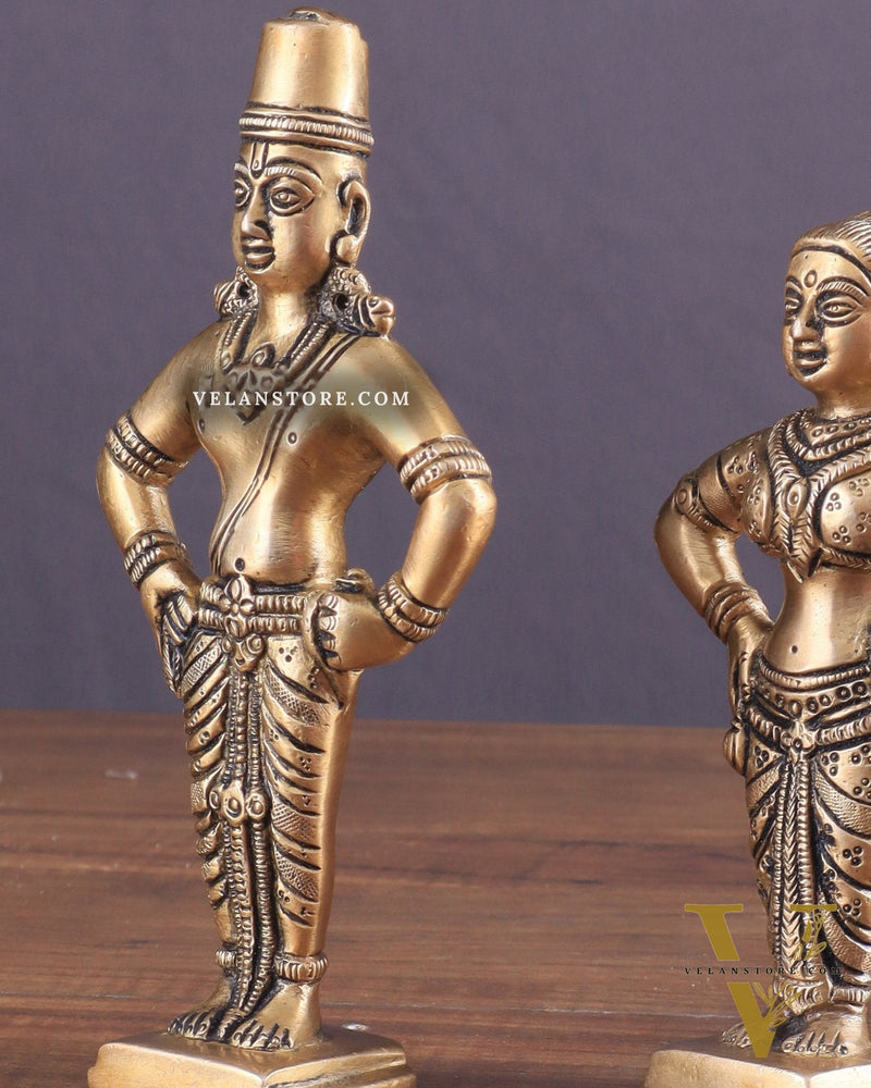 Pure Brass Vitthal Rukmini (Pandurangan Ruckhmai) Idol Pair 7"