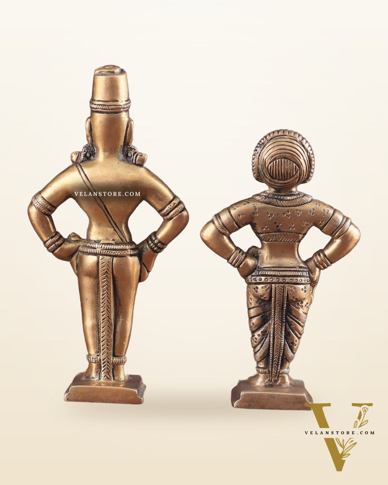Pure Brass Vitthal Rukmini (Pandurangan Ruckhmai) Idol Pair 7"