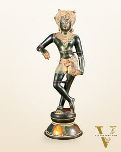 Pure Brass vrishava vahan Shiva Statue green patina  15 inch
