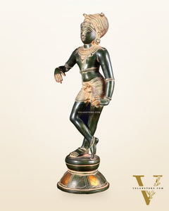 Pure Brass vrishava vahan Shiva Statue green patina  15 inch