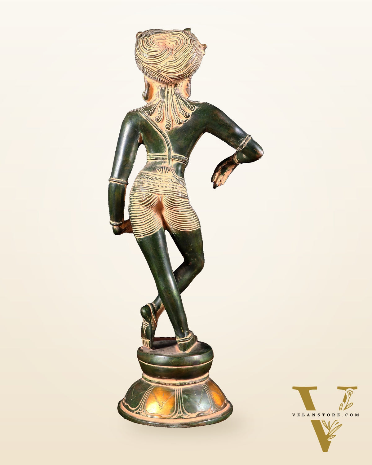 Pure Brass vrishava vahan Shiva Statue green patina  15 inch
