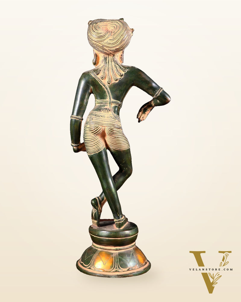 Pure Brass vrishava vahan Shiva Statue green patina  15 inch