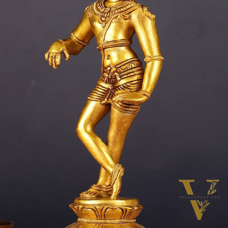 Pure Brass Vrishavahana Lord Shiva Statue 11"