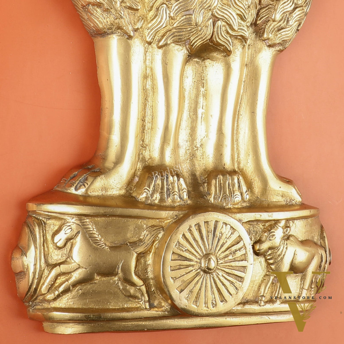 Pure Brass Wall Hanging Ashoka Lion Symbol - 16 Inch