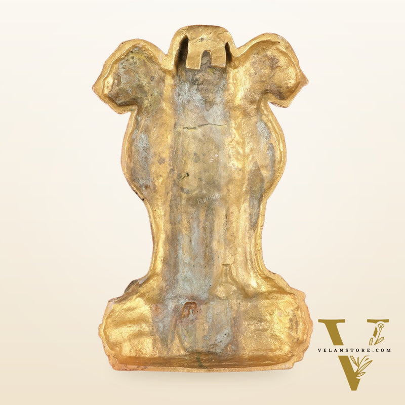Pure Brass Wall Hanging Ashoka Lion Symbol - 16 Inch