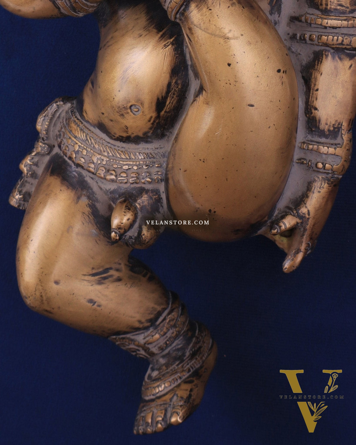 Pure Brass Wall Hanging Baby Krishna Statue - Antique Rustic Finish