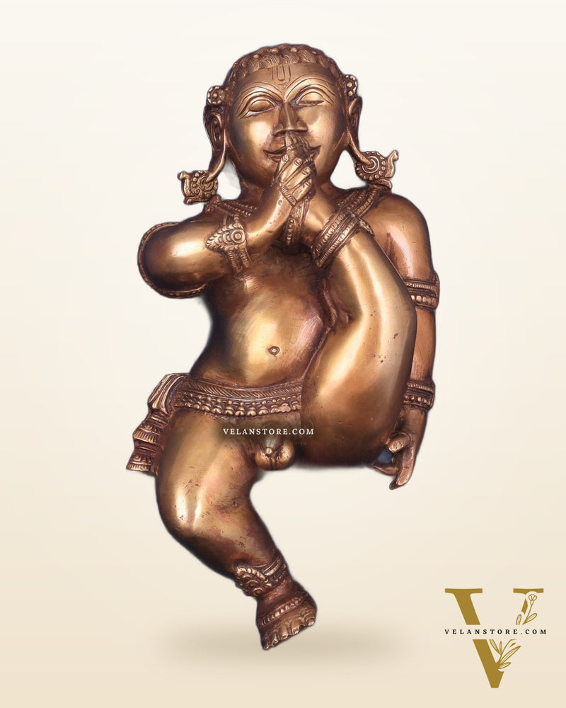 Pure Brass Wall Hanging Baby Krishna Statue