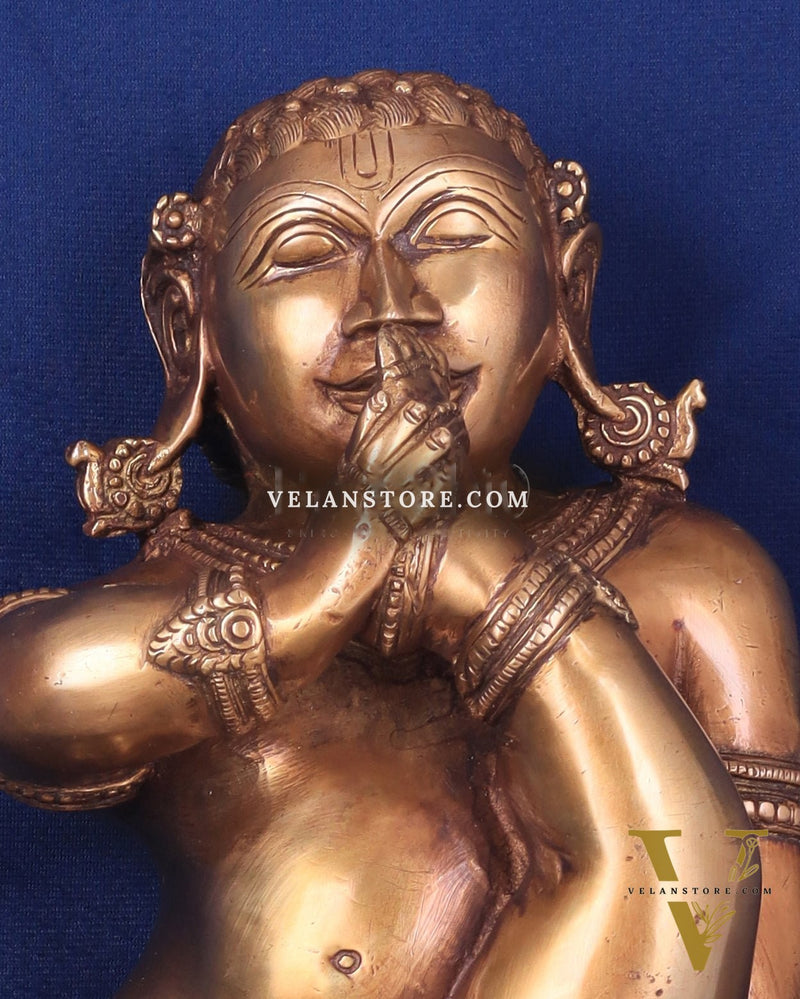Pure Brass Wall Hanging Baby Krishna Statue