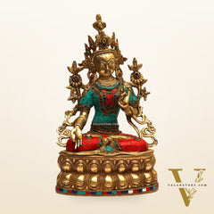 Pure Brass White Tara Statue | 14 inches Height | Symbol of Purity