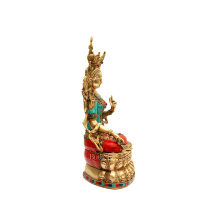 Pure Brass White Tara Statue | 14 inches Height | Symbol of Purity