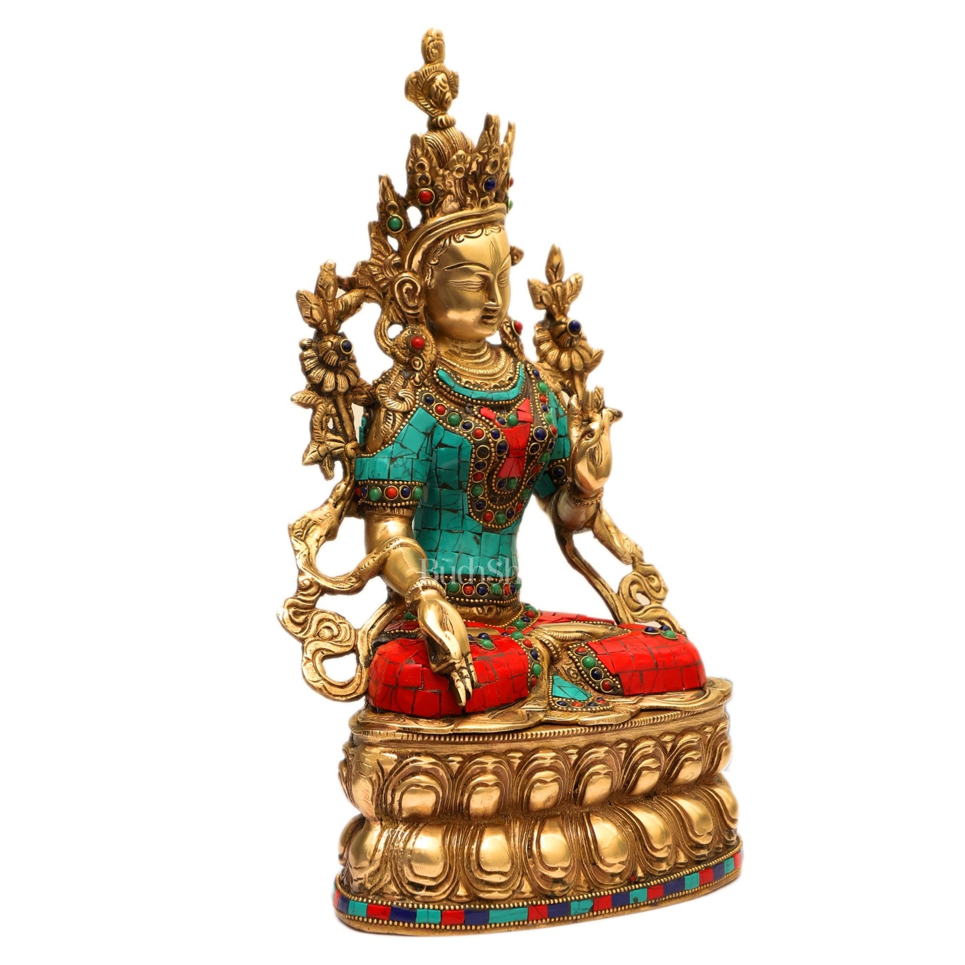 Pure Brass White Tara Statue | 14 inches Height | Symbol of Purity