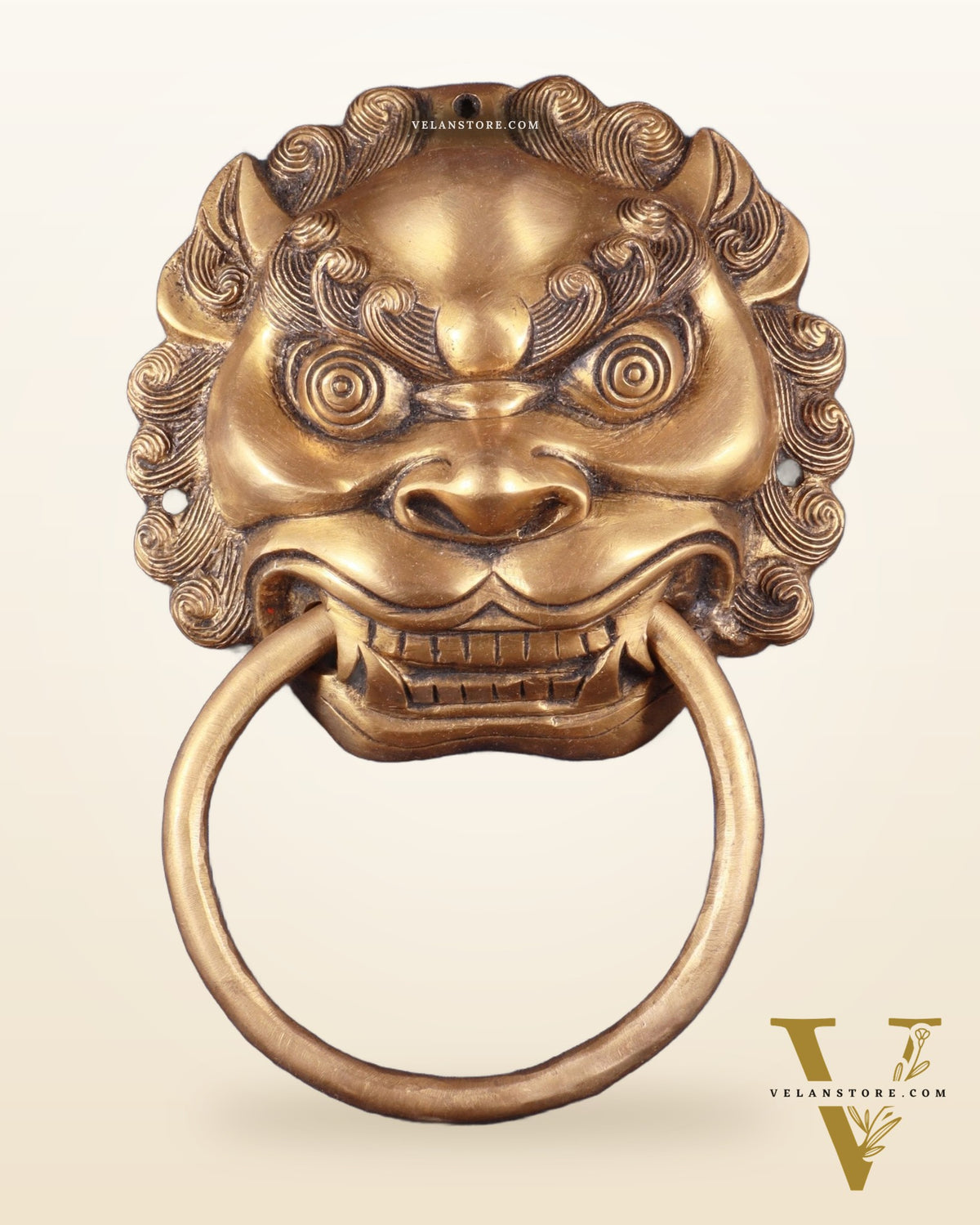 Pure Brass Yali Door Knocker – 9.5 Inch