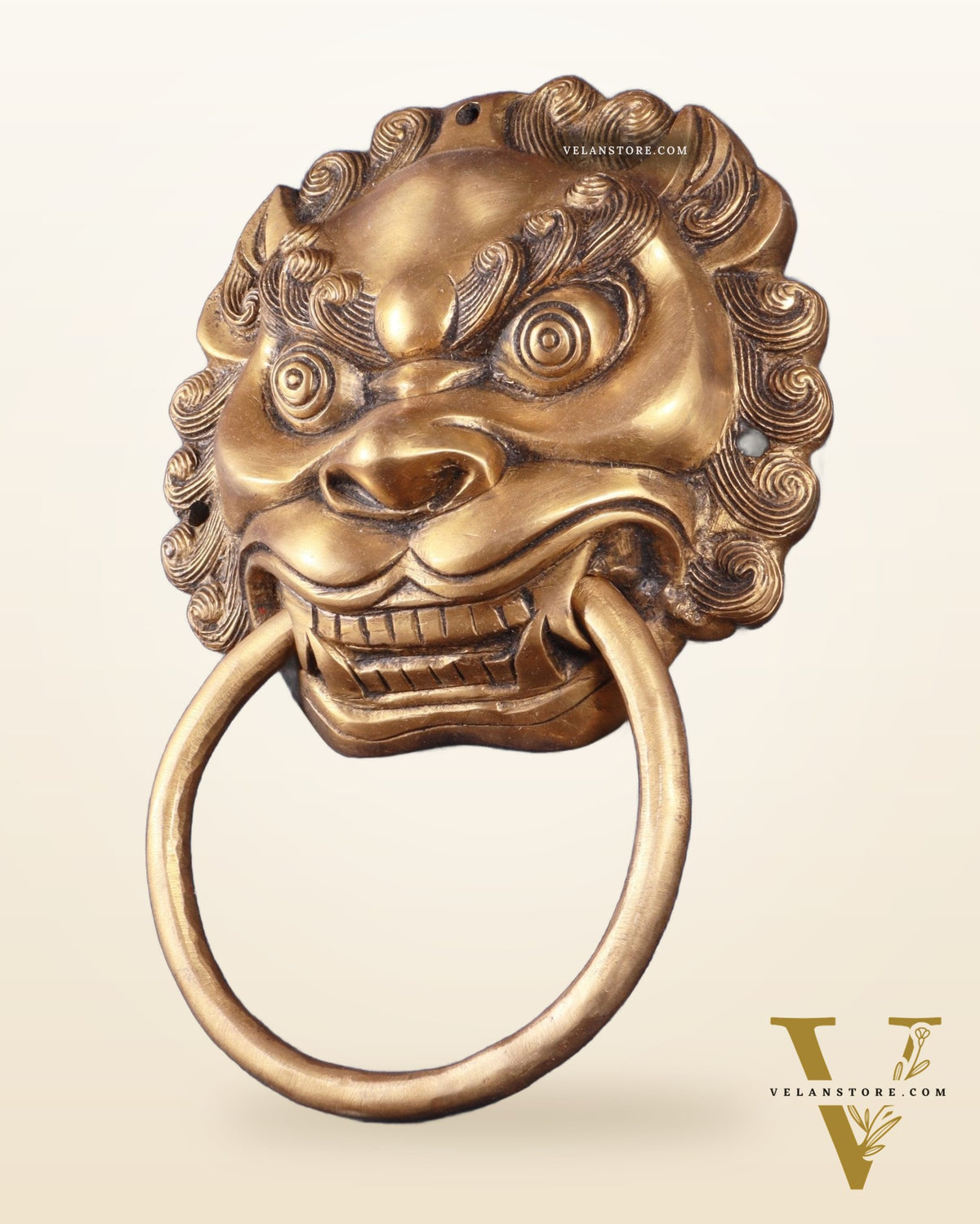 Pure Brass Yali Door Knocker – 9.5 Inch