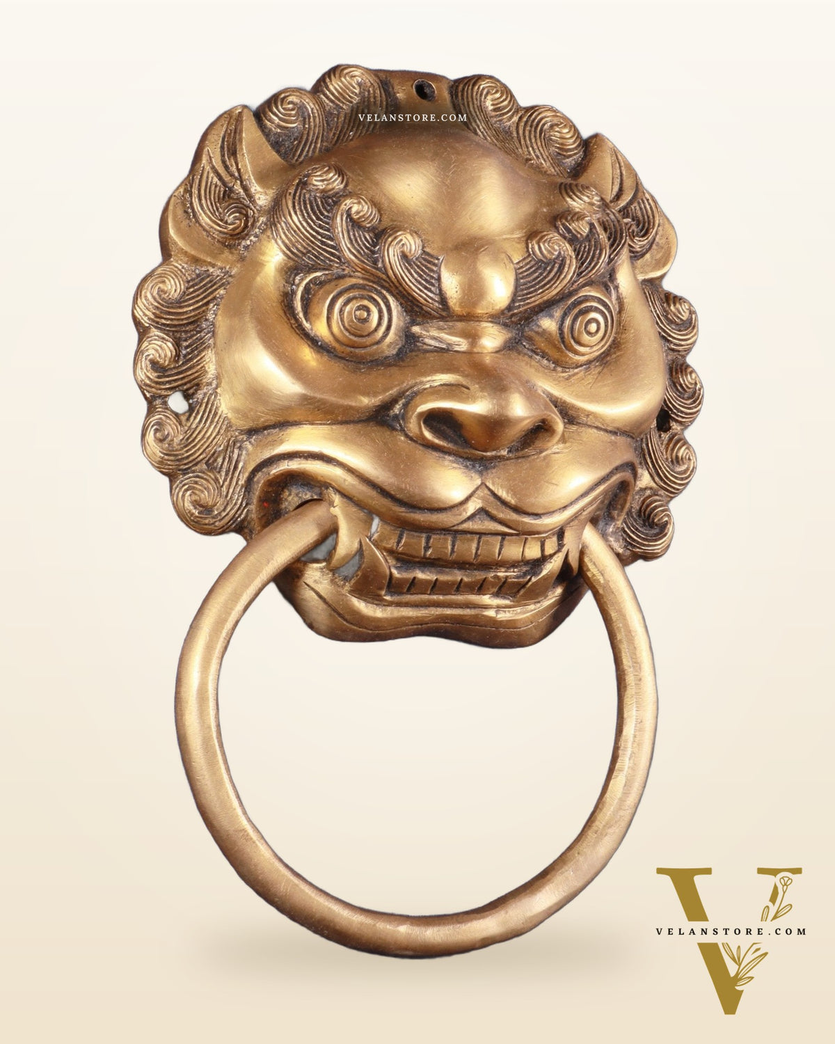 Pure Brass Yali Door Knocker – 9.5 Inch