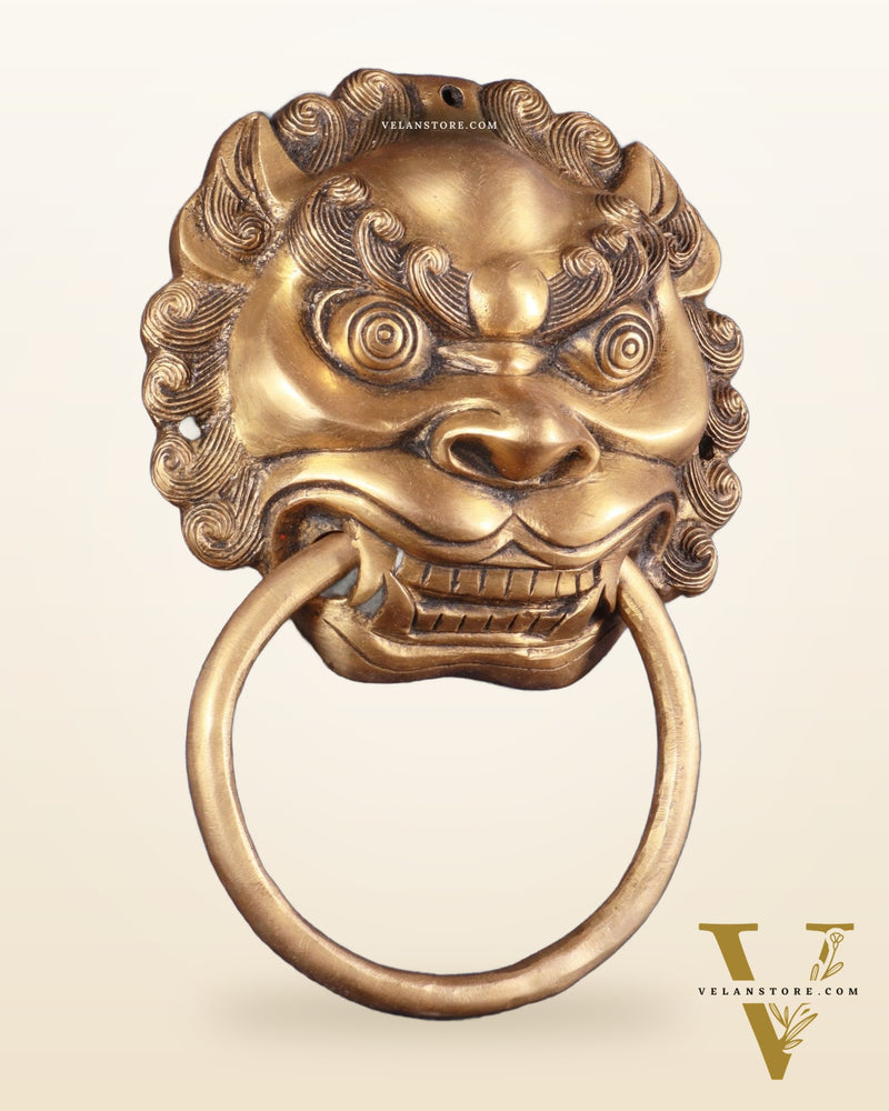 Pure Brass Yali Door Knocker – 9.5 Inch
