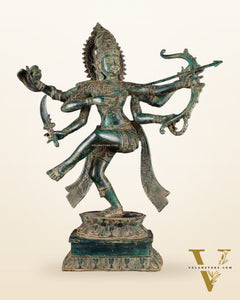 Pure Bronze Arjuna Warrior Sculpture – 19.5"