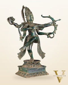 Pure Bronze Arjuna Warrior Sculpture – 19.5"
