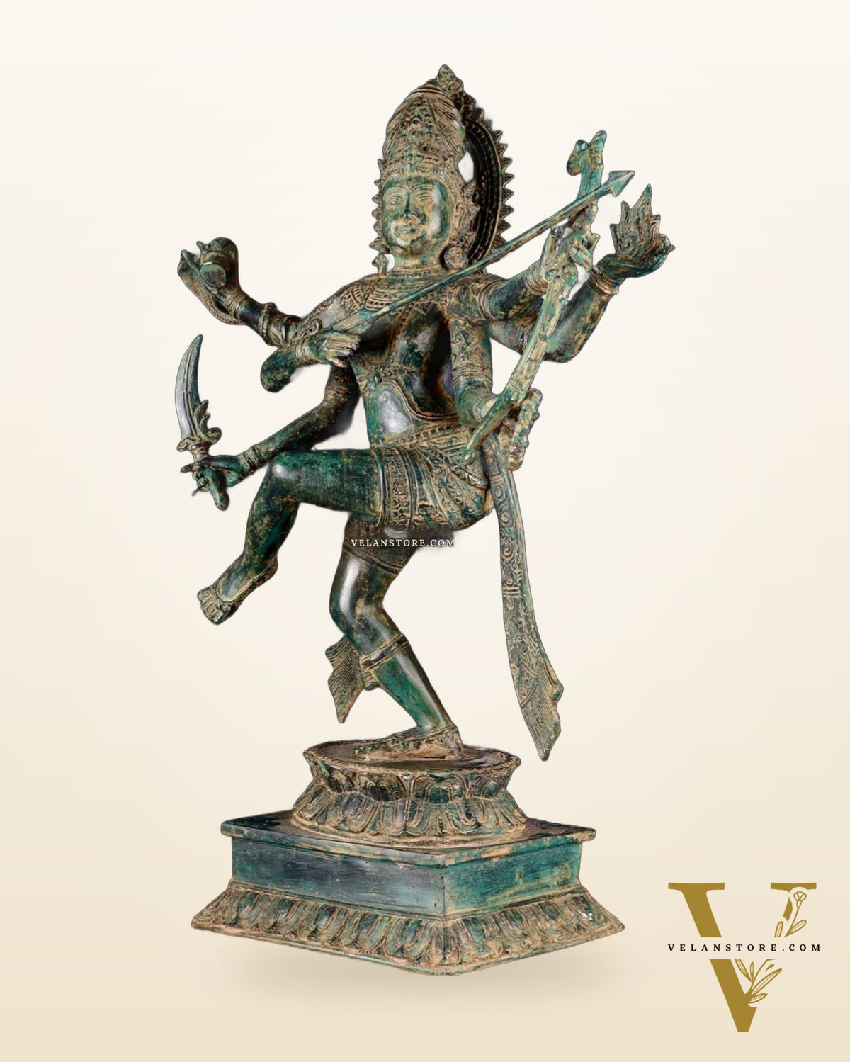 Pure Bronze Arjuna Warrior Sculpture – 19.5"