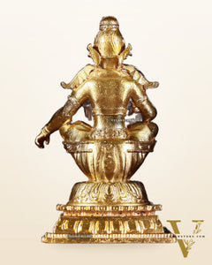 Pure Bronze Ayyappan Swamy Idol | 3" (7.6 cm) Panchaloha Vigraha