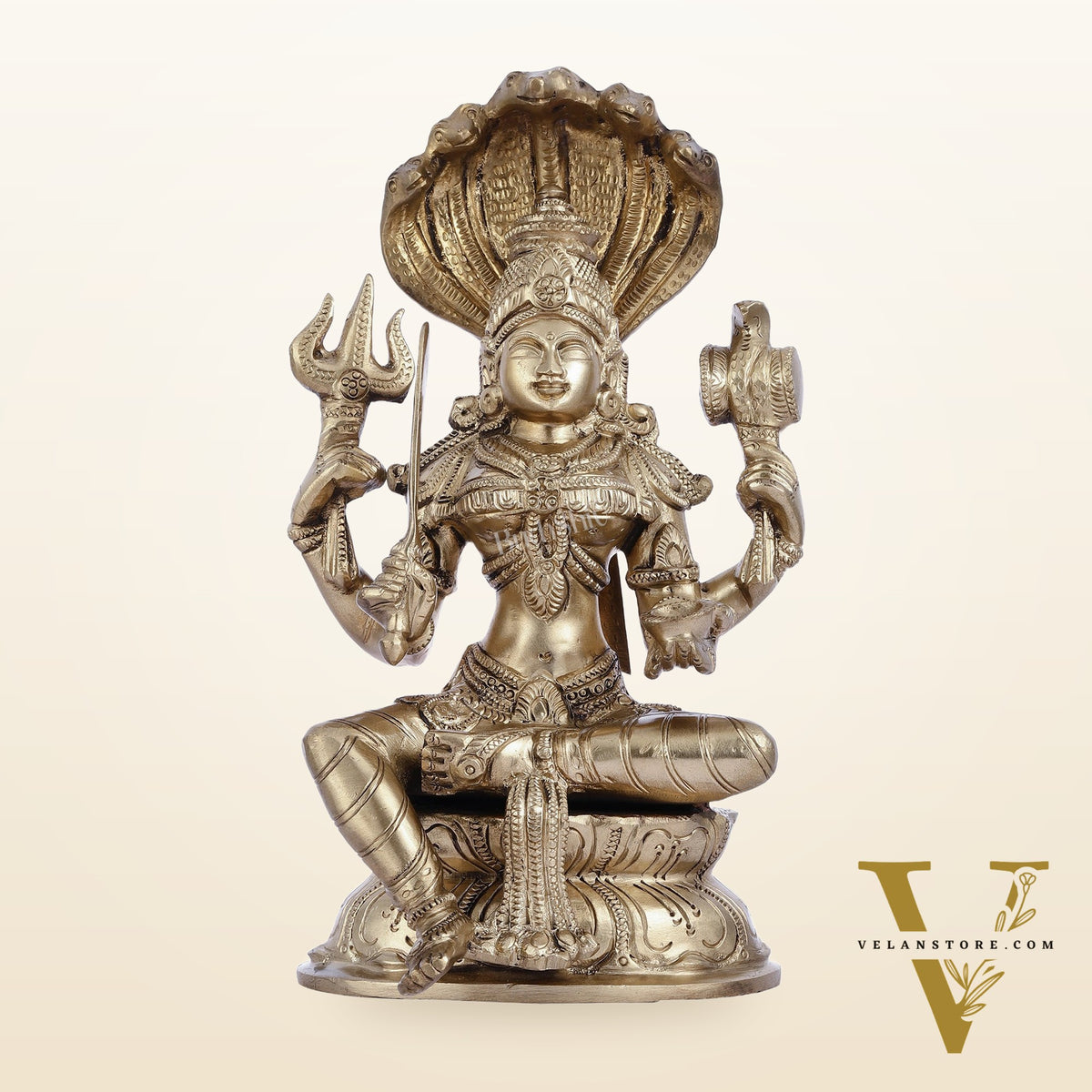Pure Bronze Karmari Mariamman Statue - 10.5"