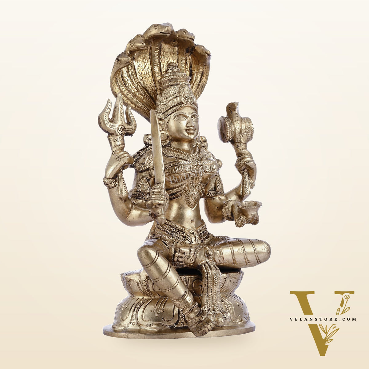 Pure Bronze Karmari Mariamman Statue - 10.5"