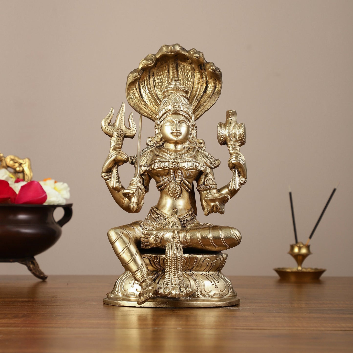 Pure Bronze Karmari Mariamman Statue - 10.5"