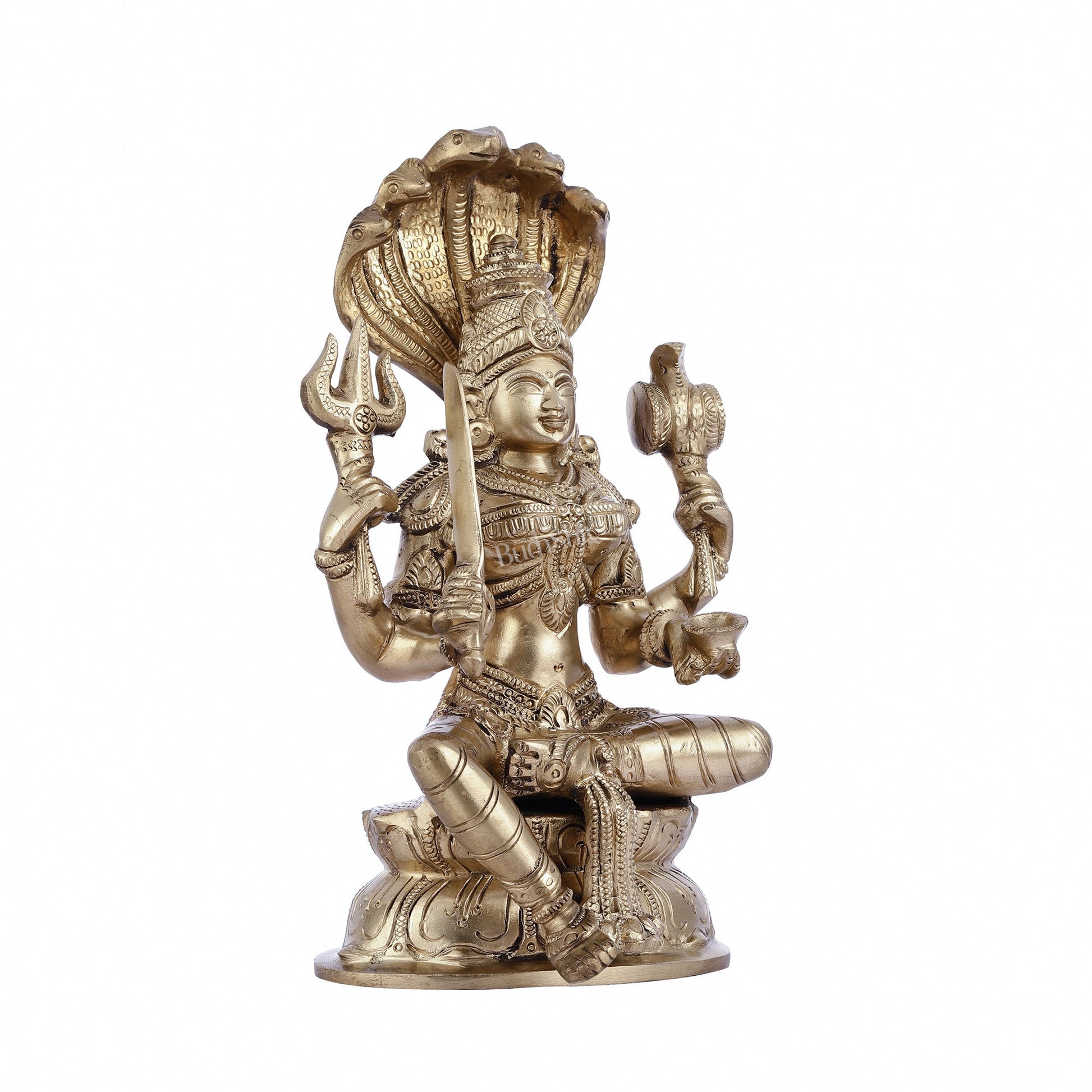 Pure Bronze Karmari Mariamman Statue - 10.5"
