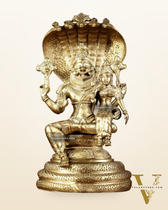Pure Bronze Lakshmi Narsimha swamy Panchaloha Lost Wax 12 inch