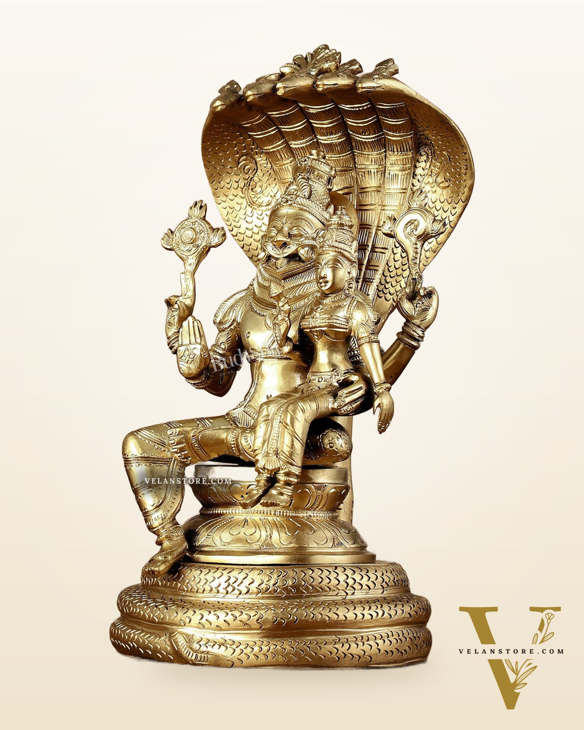 Pure Bronze Lakshmi Narsimha swamy Panchaloha Lost Wax 12 inch