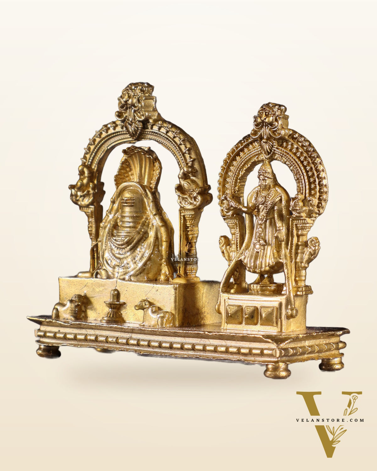 Pure Bronze Panchaloha Arunachaleswarar & Unnamalai Amman Idol Set – 2.5"