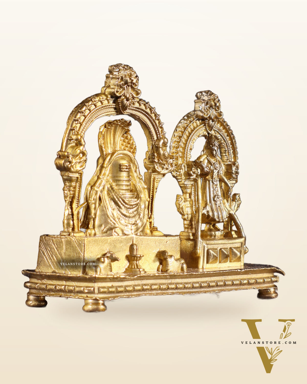 Pure Bronze Panchaloha Arunachaleswarar & Unnamalai Amman Idol Set – 2.5"