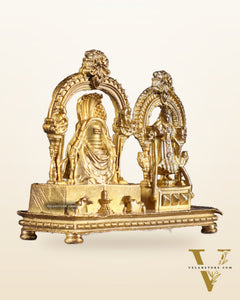 Pure Bronze Panchaloha Arunachaleswarar & Unnamalai Amman Idol Set – 2.5"