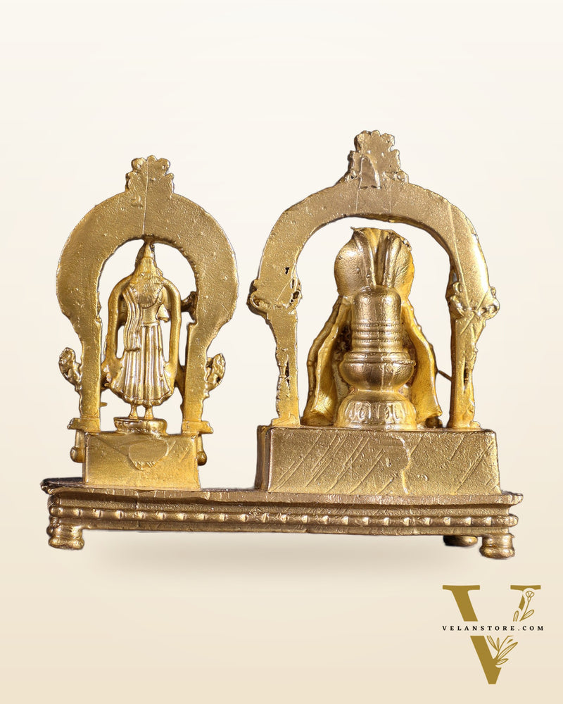 Pure Bronze Panchaloha Arunachaleswarar & Unnamalai Amman Idol Set – 2.5"