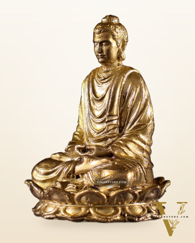 Pure Bronze Panchaloha Lord Buddha Miniature Idol in Meditation – 1.5"