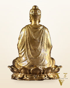 Pure Bronze Panchaloha Lord Buddha Miniature Idol in Meditation – 1.5"