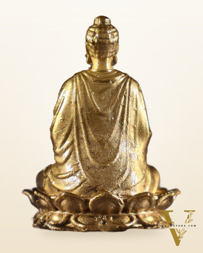 Pure Bronze Panchaloha Lord Buddha Miniature Idol in Meditation – 1.5"