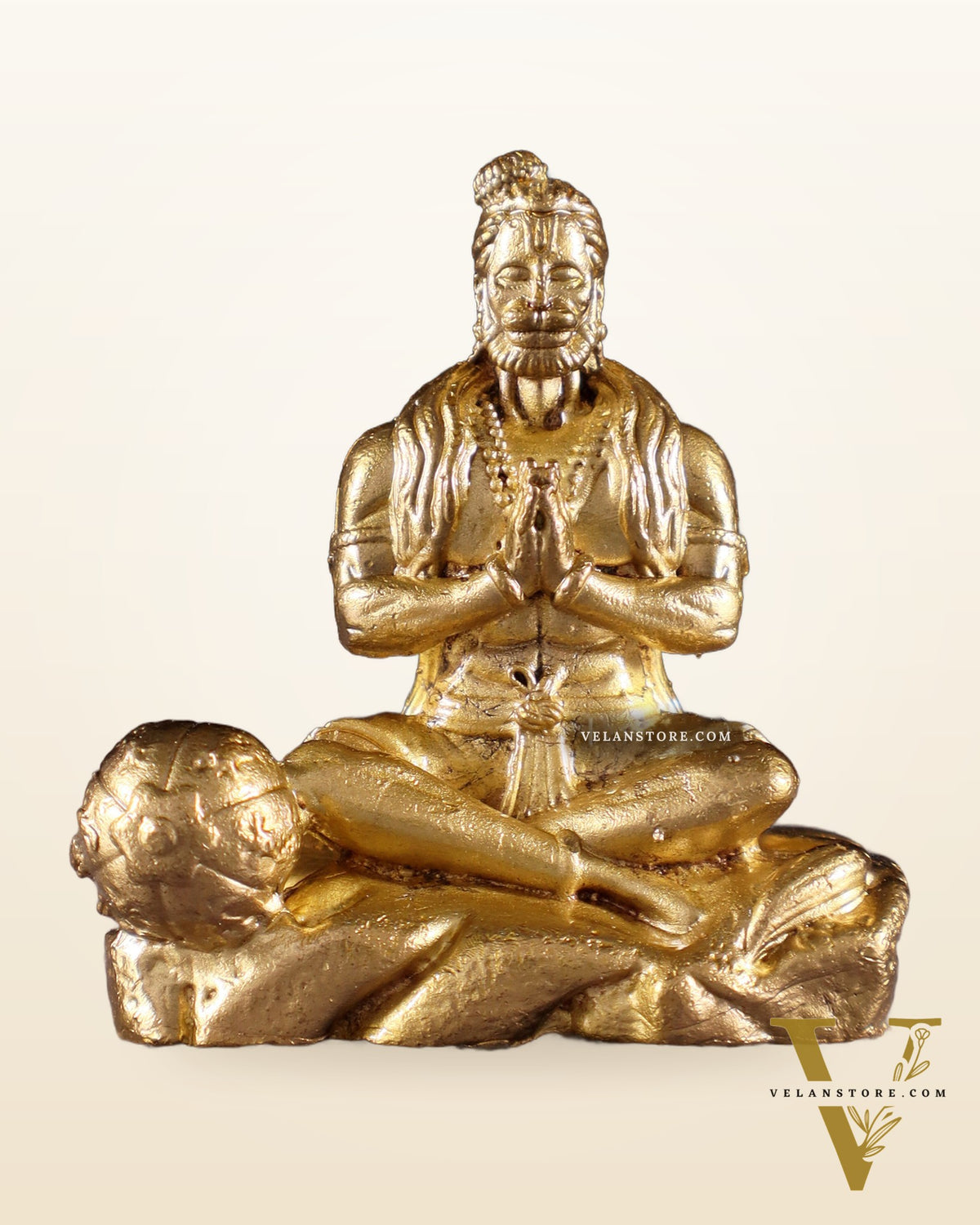 Pure Bronze Panchaloha Miniature Hanuman Idol in Anjali Mudra – 1.5"